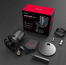 Мікрофон конденсаторний ігровий з попфільтром блакитний Fifine A6B RGB Ampligame, фото 2