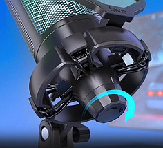 Мікрофон конденсаторний ігровий з попфільтром блакитний Fifine A6B RGB Ampligame, фото 4