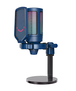 Мікрофон конденсаторний ігровий з попфільтром блакитний Fifine A6B RGB Ampligame