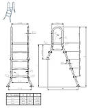 Драбина Kripsol ESP 4+1 сходинки (для збірних басейнів висотою 1,2 м), фото 2