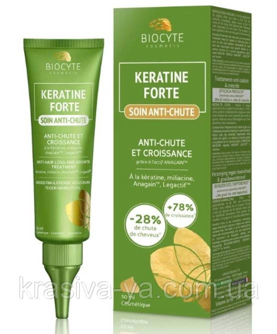 Сироватка сповільнює випадання волосся і прискорює їх зростання Keratine Forte Soin Anti Chute, 50 мл