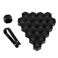 Набір ковпачків на болти/гайки 21 мм Q0370 Black (глянцеві)