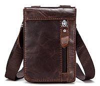 Сумка-клатч на ремень мужская Vintage 14690 коричневая кожаная сумочка клатч