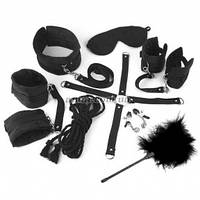 Набір БДСМ Art of Sex — Soft Touch BDSM Set, 9 предметів, чорний
