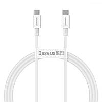 Кабель Baseus Type-C - Type-C 1м 100W PD/QC Superior White CATYS-B02