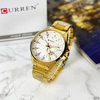 Класичний наручний чоловічий годинник Curren 8372, водостійкий кварцовий годинник зі стрілками що світяться
