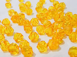 Намистини Finding Круглі куля грановані Помаранчеві Акрил 10 мм