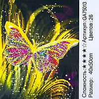 Алмазная мозаика Золотая бабочка, 40x50 см