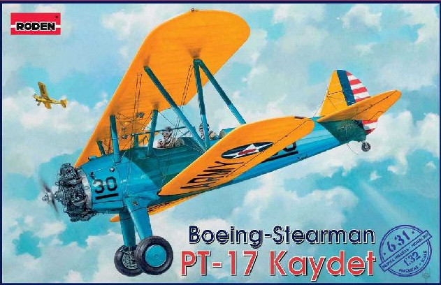 Пластикова модель 1/32 Roden 631 американський навчальний літак Boeing-Stearman PT-13 Kaydet, фото 1