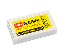 Леза для Т-подібної бритви Feather Hi-Stainless 10 шт.  (Оригінал)