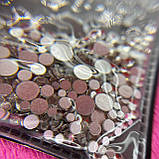 Стрази для дизайну нігтів, мікс срібло різних розмірів, фото 3