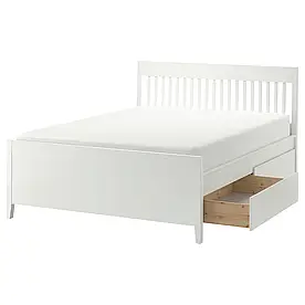IDANÄS Каркас ліжка з ящиками, білий/Luröy, 160x200 см