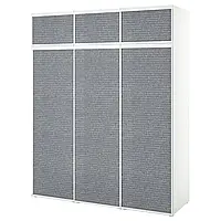 PLATSA Шкаф с 6 раздвижными дверями, Ларколлен белый/темно-серый, 180x57x221 см