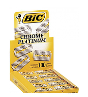 Лезвия для Т-образной бритвы BIC Chrome Platinum 100 лезвий (оригинал)