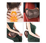 Масажна подушка з підігрівом для спини та шиї Massage Pillow QY-8028 на 8 роликів, фото 7