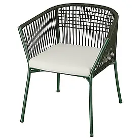 SEGERÖN Вуличний стілець з підлокітниками, темно-зелений/Frösön/Duvholmen бежевий