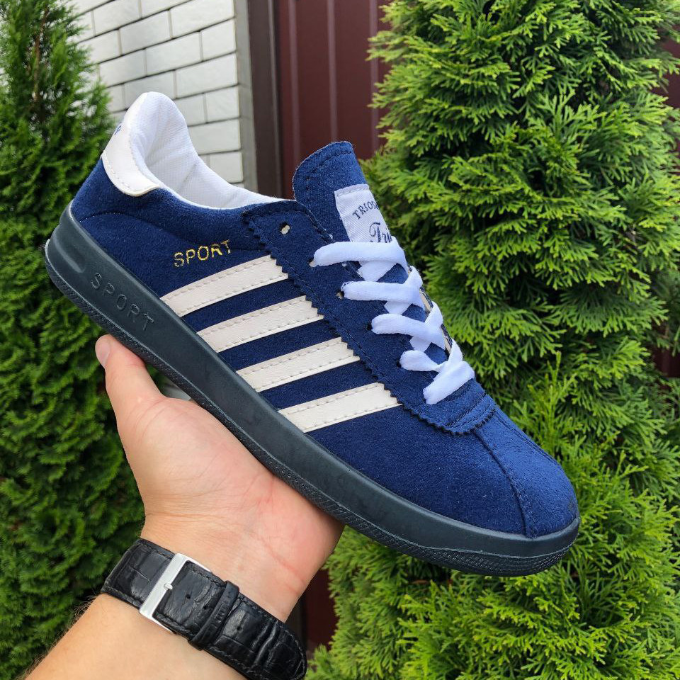 Чоловічі кеди Sport текстильні літні стильні Adidas сині чорні