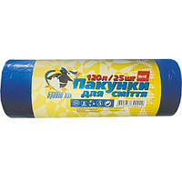 Мішки для сміття поліетиленові об'єм 120 літрів розмір 70х110 "Бравий Кок" сині 25 шт/рул.