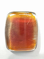Кабошон скляний, колор бурштин/Кабошон скляний, колір бурштин, розмір 38*31 мм