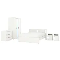 SONGESAND Набор мебели для спальни 5 предметов, белый, 160x200 см