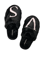 Домашние тапочки Closed Toe Faux Fur Slipper Black M (38-39) Victoria's Secret