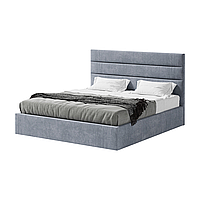Двуспальная кровать с подъемным механизмом MeBelle EASY 160х200, мягкое изголовье, премиальный велюр, рогожка