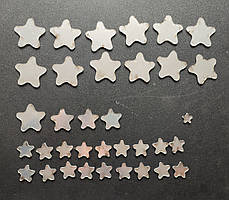 Дзеркальні пластикові наклейки зірки 40 шт місяць 2 шт сатурн Б336, фото 3