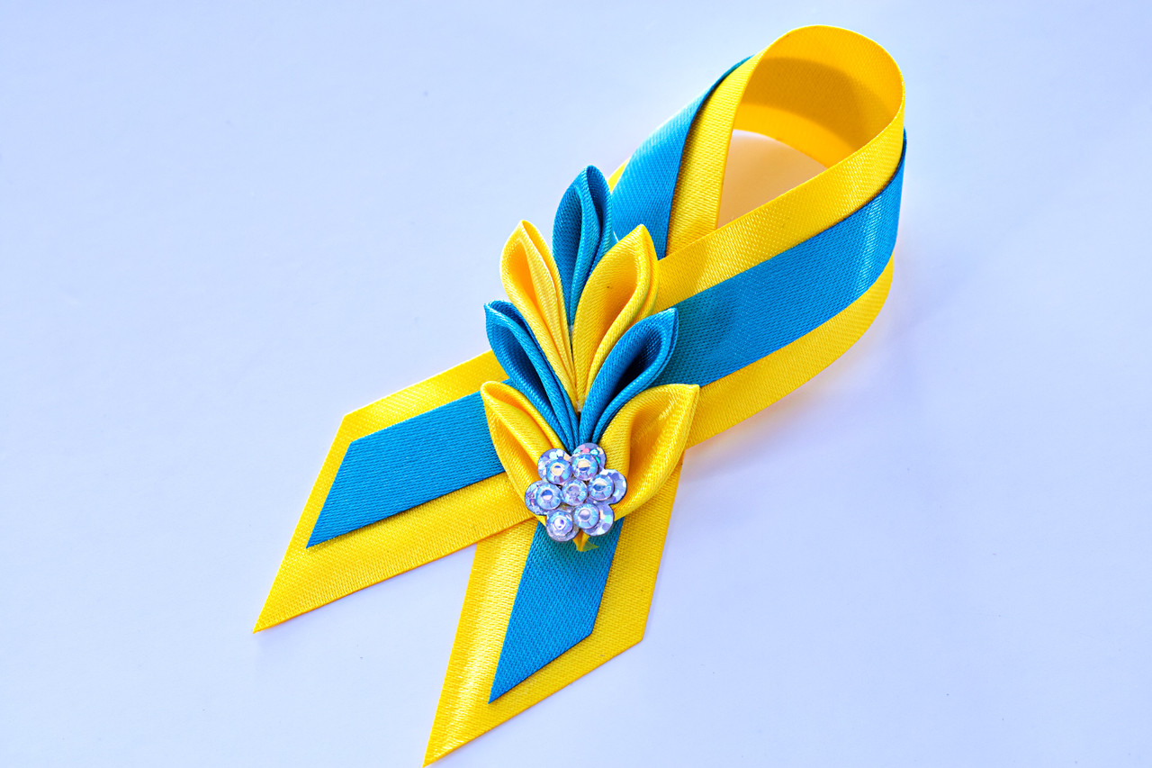 Брошка Патріотична жовто блакитна колосок