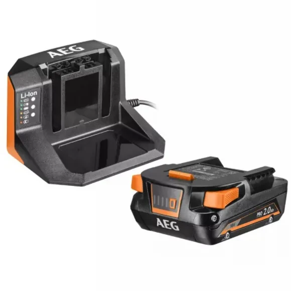 Акумулятор із зарядним пристроєм SET L1820S AEG, 18В, 2Ач, +1акум, фото 1