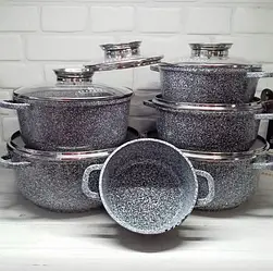 Набір посуду з гранітним покриттям Edenberg EB-8144 12 предметів Набір каструль казанів для індукційних плит