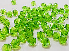 Намистини Finding Круглі куля грановані Зелені Акрил 10 мм