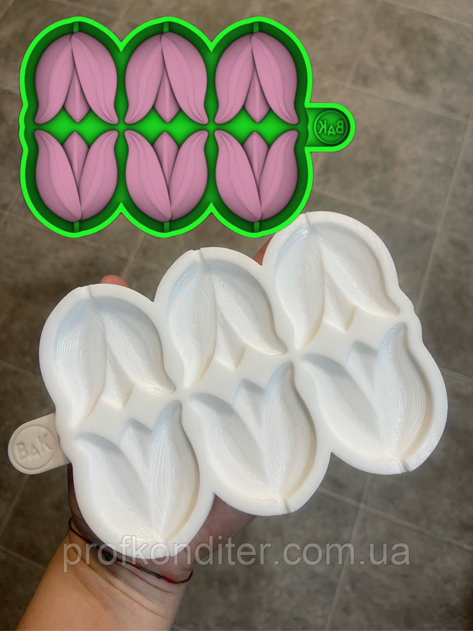 Ексклюзив. Силіконовий молд для шоколаду та ін "Бутон тюльпана №4", фото 1