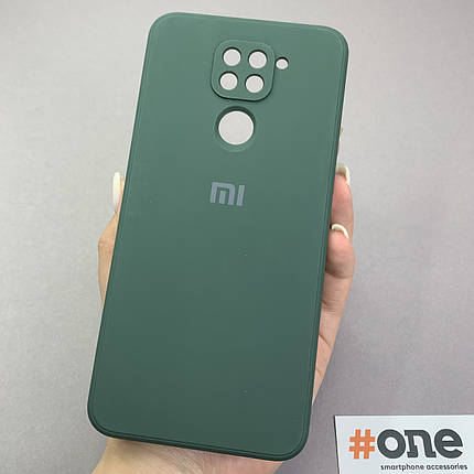 Чохол для Xiaomii Redmi Note 9 чохол з мікрофіброю захистом камери на сяомі редмі нот 9 темно-зелений s1q, фото 1