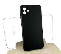Чехол на Samsung A04, A045 накладка бампер Soft Case силиконовый черный оригинальный