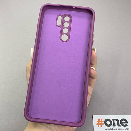 Чохол для Xiaomii Redmi 9 чохол з мікрофіброю захистом камери на телефон сяомі редмі 9 фіолетовий s1q, фото 3