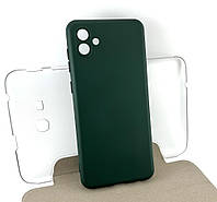 Чехол на Samsung A04, A045 накладка бампер Soft Case силиконовый зеленый оригинальный