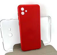 Чехол на Samsung A04, A045 накладка бампер Soft Case силиконовый красный оригинальный