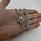 Комплект срібний чорнений ланцюжок бісмарк з хрестиком 925 проба, фото 4
