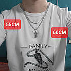 Комплект срібний чорнений ланцюжок бісмарк з хрестиком 925 проба, фото 7