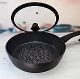 Велика глибока сковорода 28см 3.7л Edenberg EB-3493 Сковорода з алмазним антипригарним покриттям, фото 5