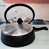 Велика глибока сковорода 28см 3.7л Edenberg EB-3493 Сковорода з алмазним антипригарним покриттям, фото 8