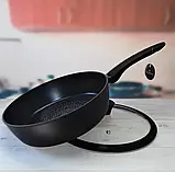 Велика глибока сковорода 28см 3.7л Edenberg EB-3493 Сковорода з алмазним антипригарним покриттям, фото 9