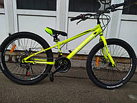 Велосипед підлітковий CrossBike 24" Spark дискові гальма рама 11" neon yellow