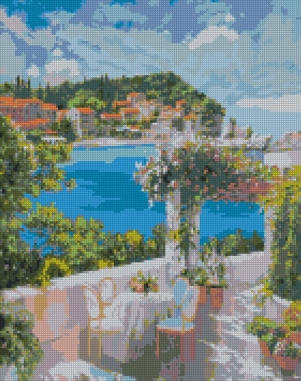 Алмазна мозаїка/вишивка Сніданок у моря 40*50 см Ідейка AMO 7051, фото 1