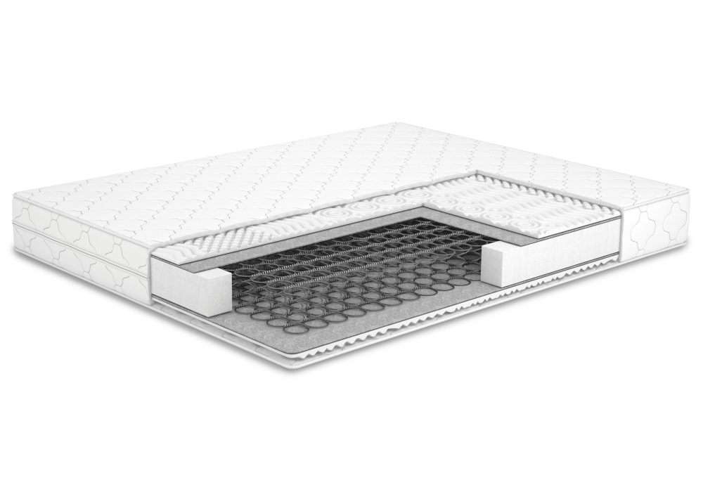 Матрац 180x200 см ортопедичний двоспальний MeBelle FLY із пружинним блоком bonnel, захисним євробортом, фото 1