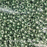 Бісер калібрований дрібний зелений металізований, фото 2