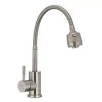 Змішувач для кухні з нержавіючої сталі MIXXUS SUS 011 з гнучким виливом