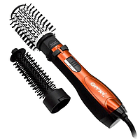 Фен для волосся Gemei GM-4828 з насадкою щіткою, фен з обертовою насадкою для укладання та завивки волосся