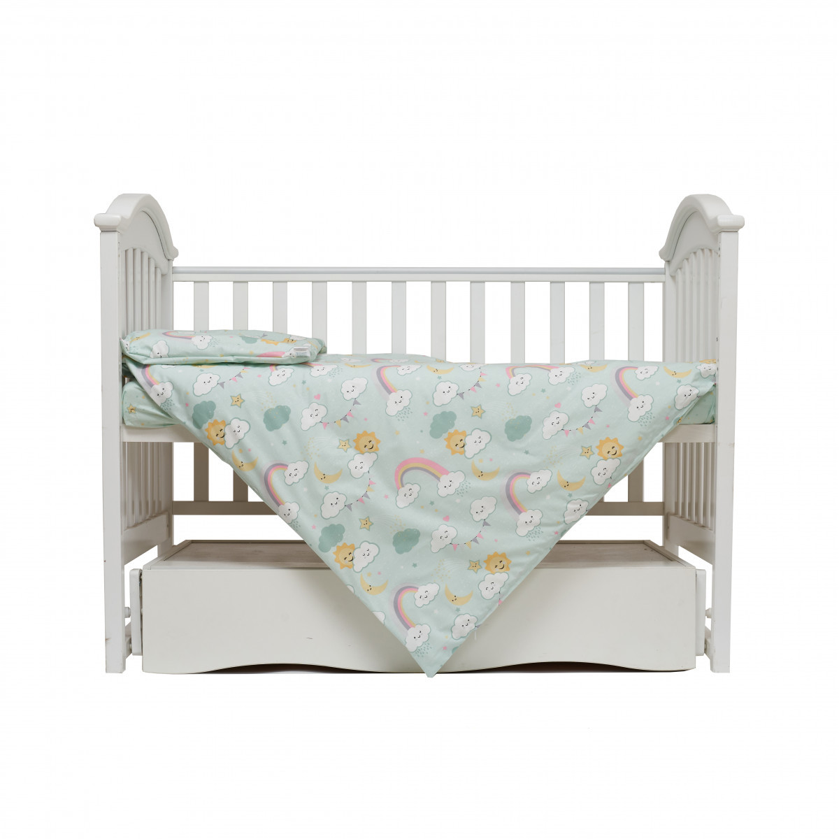 Змінна постіль на 4 елементи Twins Sky, ментол, фото 1