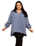 Женская блузка хлопок Big Dart 3976 eur 48 синяя